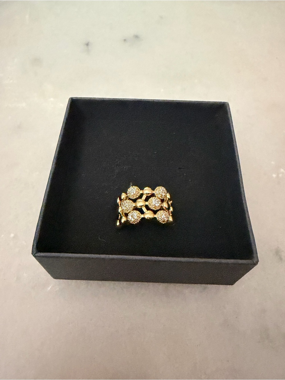 Gold Pavé Floral Cluster Ring - Women Jewelry